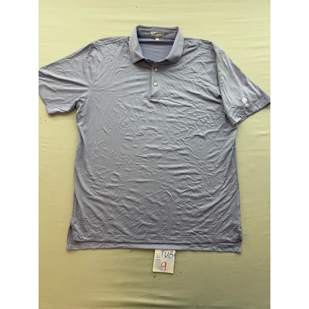 Peter Millar Summer Comfort Mens Large Polo Shirt Purple Golf Performance Short